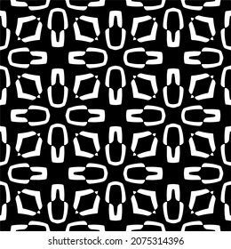 Flower geometric pattern. Seamless vector background. White and black ornament. Ornament for fabric, wallpaper, packaging. Decorative print.