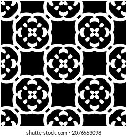 Flower geometric pattern. Seamless vector background. White and black ornament. Ornament for fabric, wallpaper, packaging. 

Decorative print.
