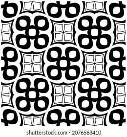 Flower geometric pattern. Seamless vector background. White and black ornament. Ornament for fabric, wallpaper, packaging. Decorative print.
