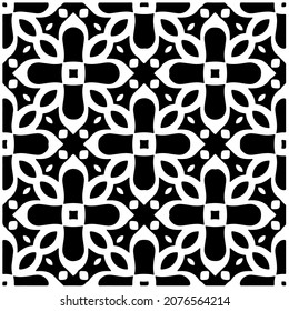 Flower geometric pattern. Seamless vector background. White and black ornament. Ornament for fabric, wallpaper, packaging. 

Decorative print.
