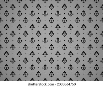 Flower geometric pattern. Seamless vector background. Black and gray ornament. Ornament for fabric, wallpaper, packaging. Decorative print