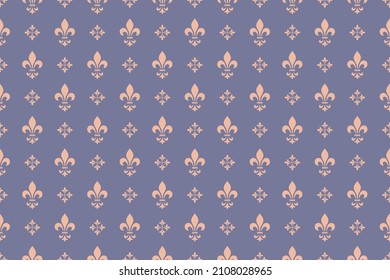 Flower geometric pattern. Seamless vector background. Gold and bllue ornament