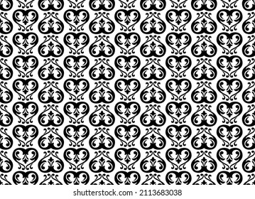 Flower geometric pattern. Seamless vector background. White and black ornament. Ornament for fabric, wallpaper, packaging. Decorative print