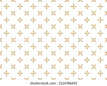 Flower geometric pattern. Seamless vector background. White and gold ornament