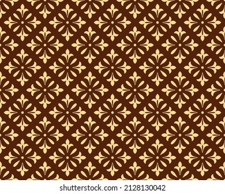 Flower geometric pattern. Seamless vector background. Gold and brown ornament