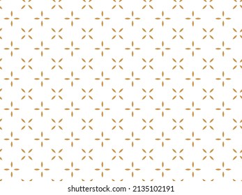 Flower geometric pattern. Seamless vector background. White and gold ornament. Ornament for fabric, wallpaper, packaging. Decorative print