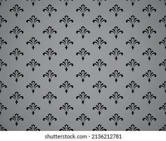 Flower geometric pattern. Seamless vector background. Black and gray ornament. Ornament for fabric, wallpaper, packaging. Decorative print