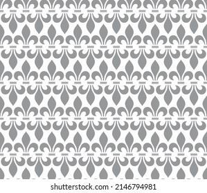 Flower geometric pattern. Seamless vector background. White and gray ornament. Ornament for fabric, wallpaper, packaging. Decorative print.