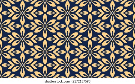 Flower geometric pattern. Seamless vector background. Gold and gray ornament