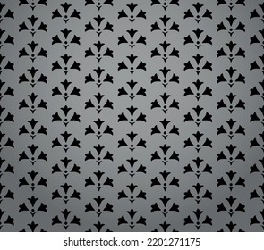 Flower geometric pattern. Seamless vector background. Black and gray ornament