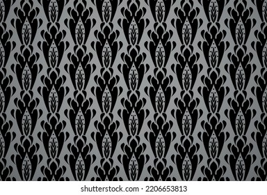 Flower geometric pattern. Seamless vector background. Black and gray ornament. Ornament for fabric, wallpaper, packaging. Decorative print