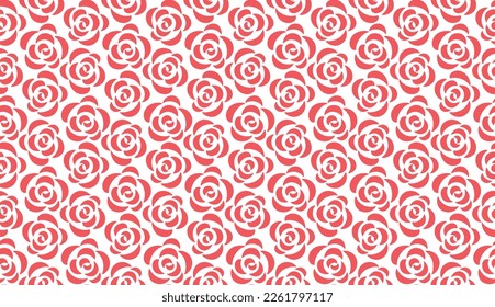 Flower geometric pattern. Seamless vector background. White and red ornament. Ornament for fabric, wallpaper, packaging. Decorative print