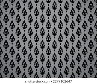 Flower geometric pattern. Seamless vector background. Black and gray ornament. Ornament for fabric, wallpaper, packaging. Decorative print