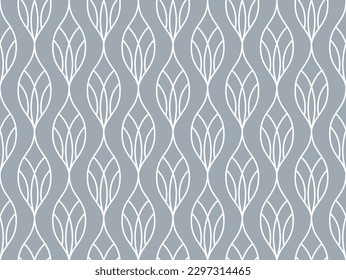 Flower geometric pattern. Seamless vector background. White and gray ornament. Ornament for fabric, wallpaper, packaging. Decorative print.