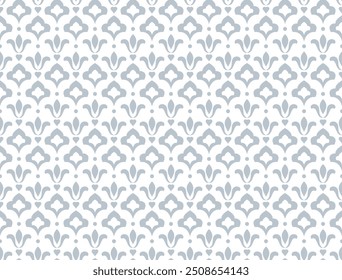Flower geometric pattern. Seamless vector background. White and gray ornament