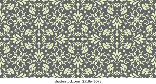 Flower geometric pattern. Seamless vector background. Beige and gray ornament. Ornament for fabric, wallpaper, packaging. Decorative print