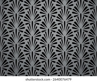 Flower geometric pattern. Seamless vector background. Gray and black ornament. Ornament for fabric, wallpaper, packaging. Decorative print