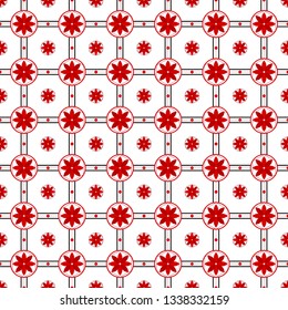 Flower geometric pattern.red shape seamless background pattern in eps file.  Abstract shape line design in vector. creative flower background for business. Isometric pattern. gift wrapping.