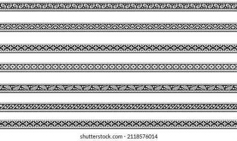 Flower and geometric pattern use in fabric print and embroidery