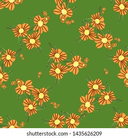 Flower geometric pattern.Yellow abstract geometric flower. Simple colorful surface design