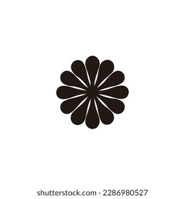 símbolo geométrico de flor símbolo simple vector