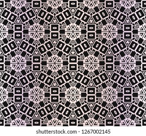 Flower Geometric Vector Paper For Scrapbook. Stylish Fashion Design Background. Seamless.
