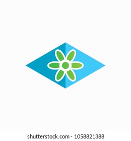 flower geometry vector logo