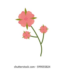 flower geranium branch spring icon vector illustration eps 10
