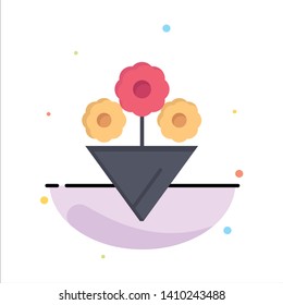 Flower, Gift Abstract Flat Color Icon Template