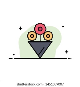 Flower, Gift Business Logo Template. Flat Color