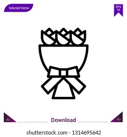 flower gift  vector icon. Best modern, simple, isolated,Gift, flat icon for website design or mobile applications, UI / UX design vector format
