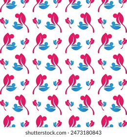 Diseño de Ilustración vectorial de patrón repetitivo multicolor de moda con regalos de flores