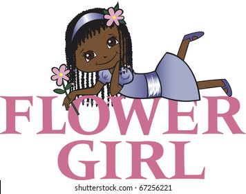 Flower Girl Dark Skin Cornrow Hair