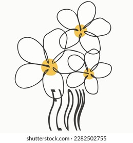 Flower Girl illustration with  slogan. Vector graphic design for t-shirt. Floral pattern.