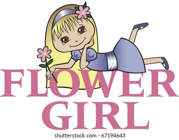 Flower Girl with Long Blonde Hair