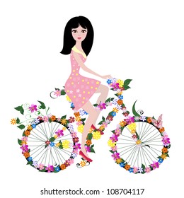 flower girl on bike