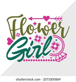Flower Girl Printable Vector Illustration