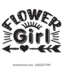 Flower Girl t-shirt design vector file