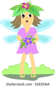 Flower Girl Vector