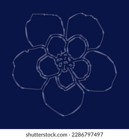 flower glass finised vector image on blue