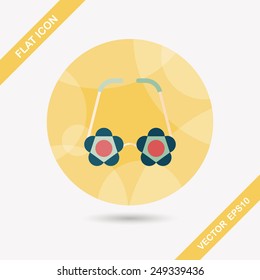 flower glasses flat icon