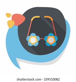 flower glasses flat icon with long shadow,eps10