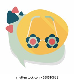 flower glasses flat icon with long shadow,eps10