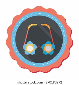 flower glasses flat icon with long shadow,eps10