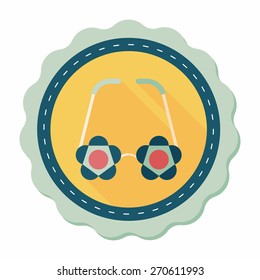 flower glasses flat icon with long shadow,eps10