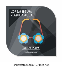 flower glasses flat icon with long shadow,eps10