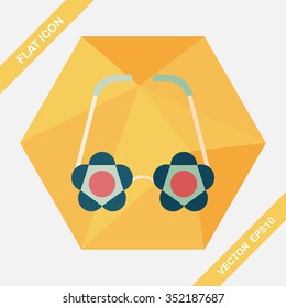 flower glasses flat icon with long shadow,eps10