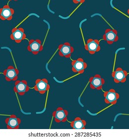 flower glasses flat icon,eps10 seamless pattern background
