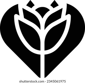 Flower Glyph Icon - Single Icon, Vector