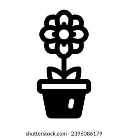 Flower Glyph Icon - Single Icon, Vector